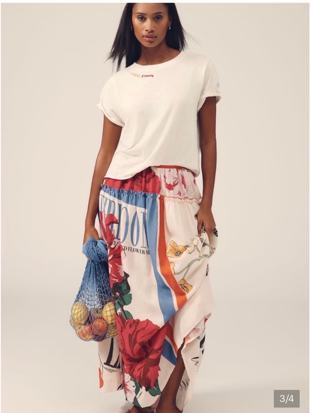 Anthropologie Maeve Caitlyn boxy tee Jordan Nickson "Mon Chéri D'Amour" - Picture 7 of 7